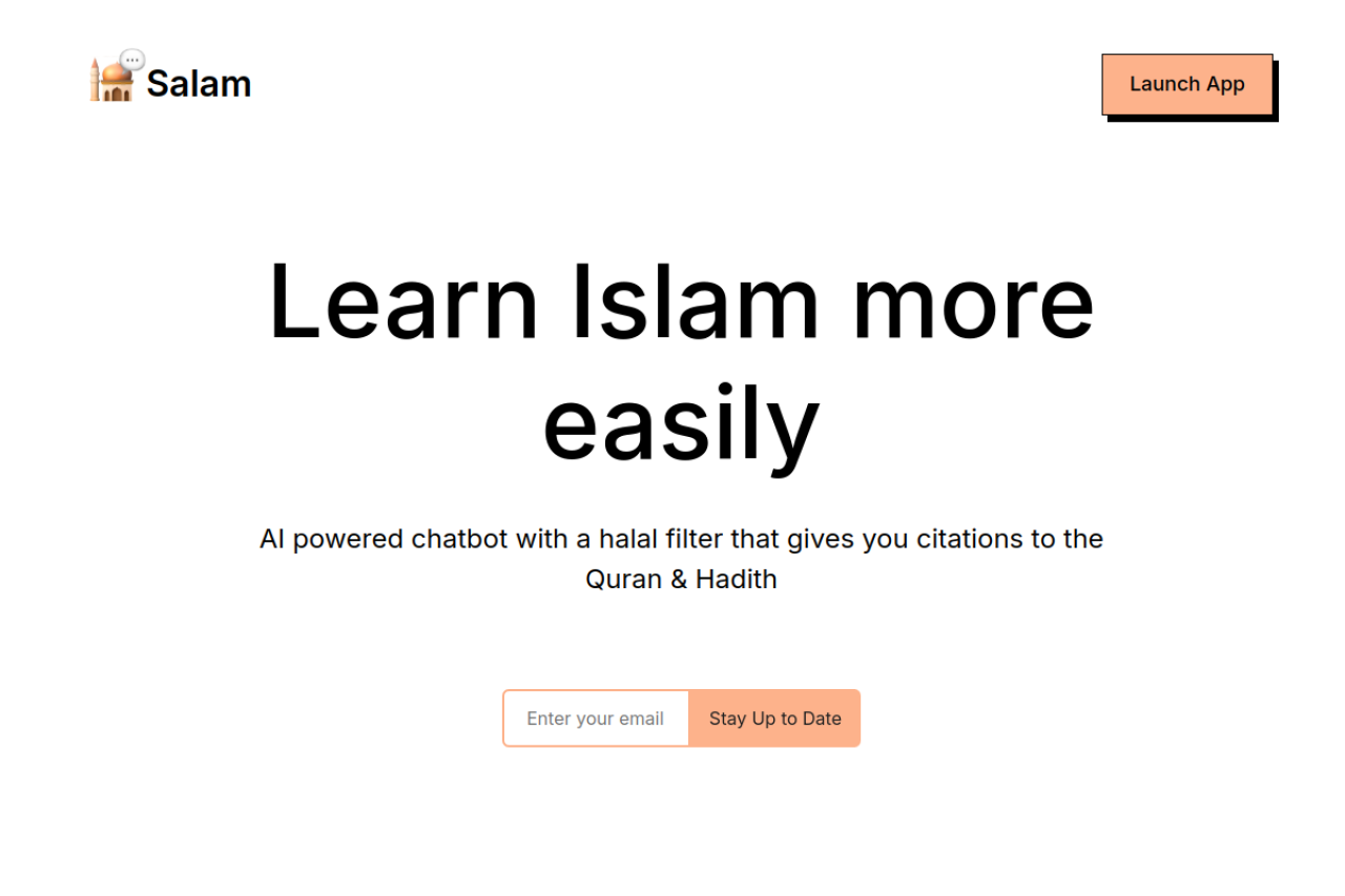 Salam Chat website screenshot