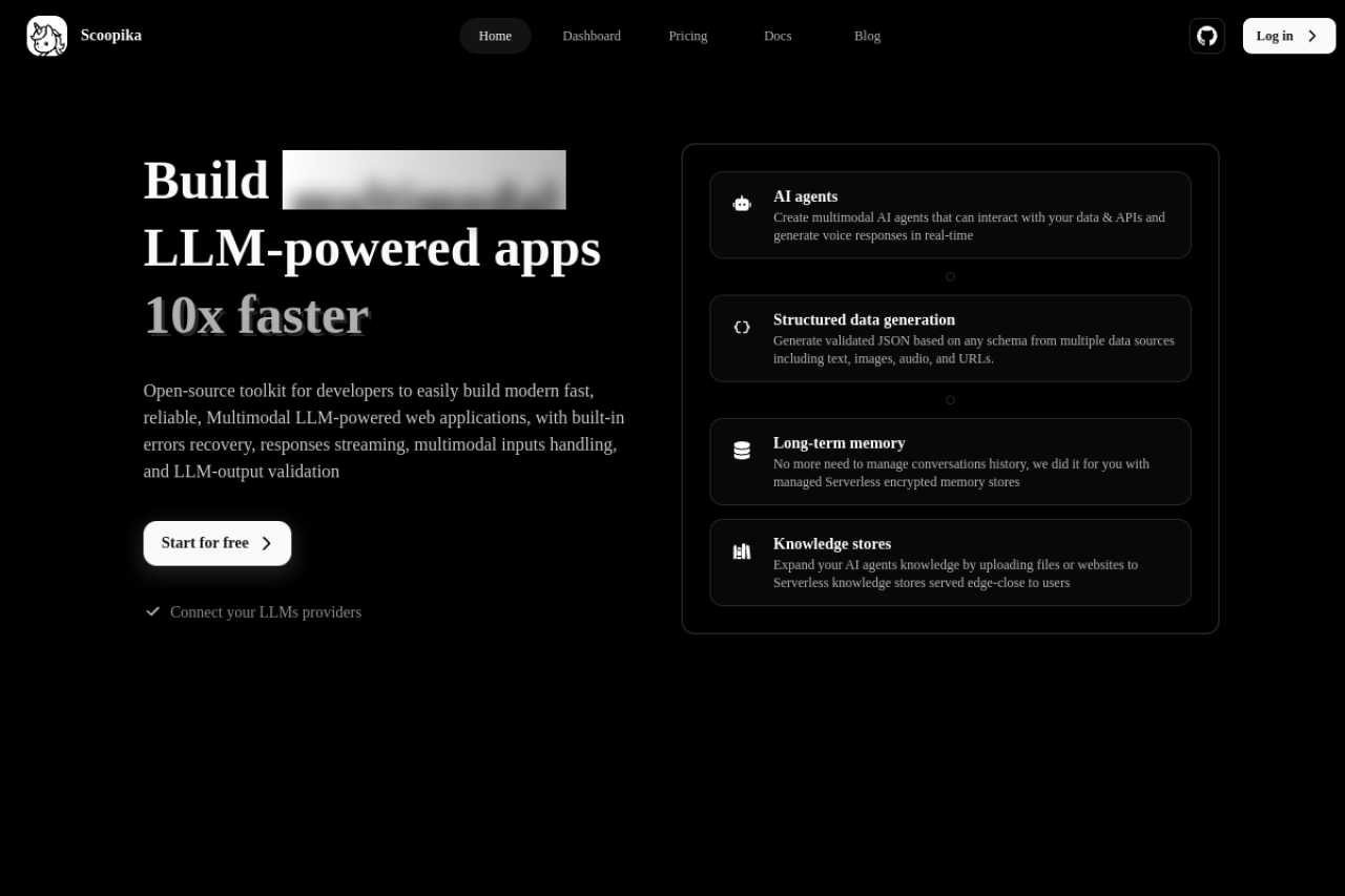 Scoopika website screenshot