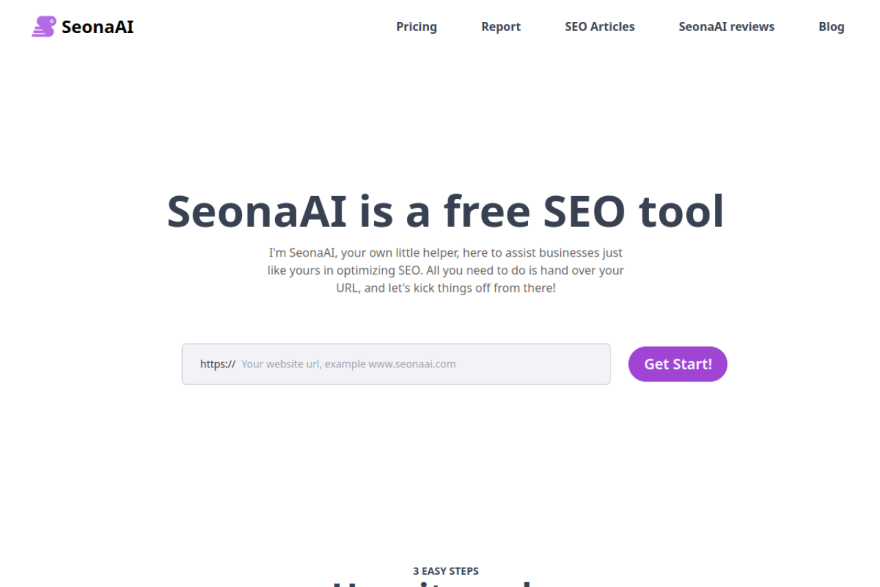 SeonaAI website screenshot