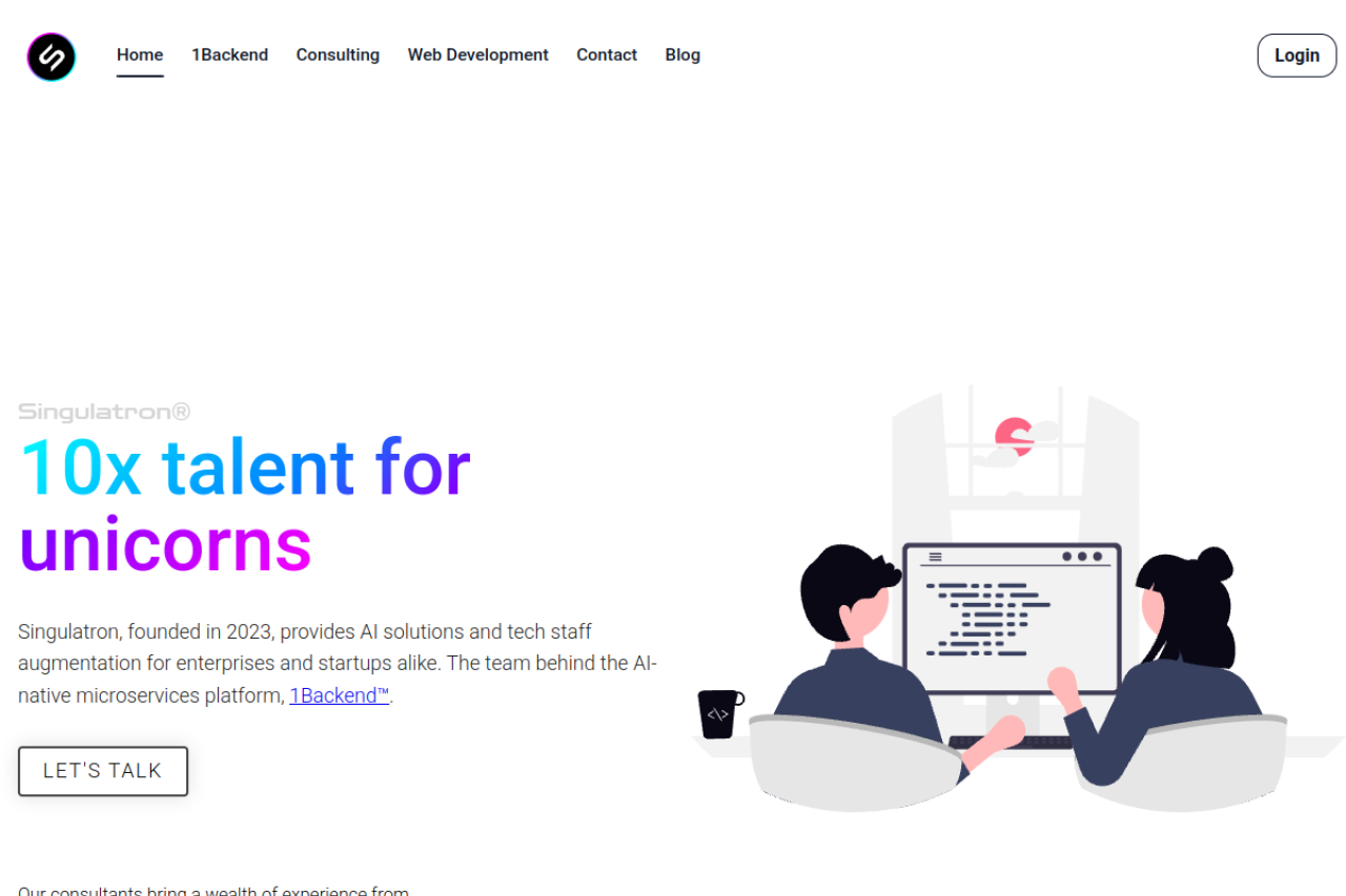 Singulatron website screenshot