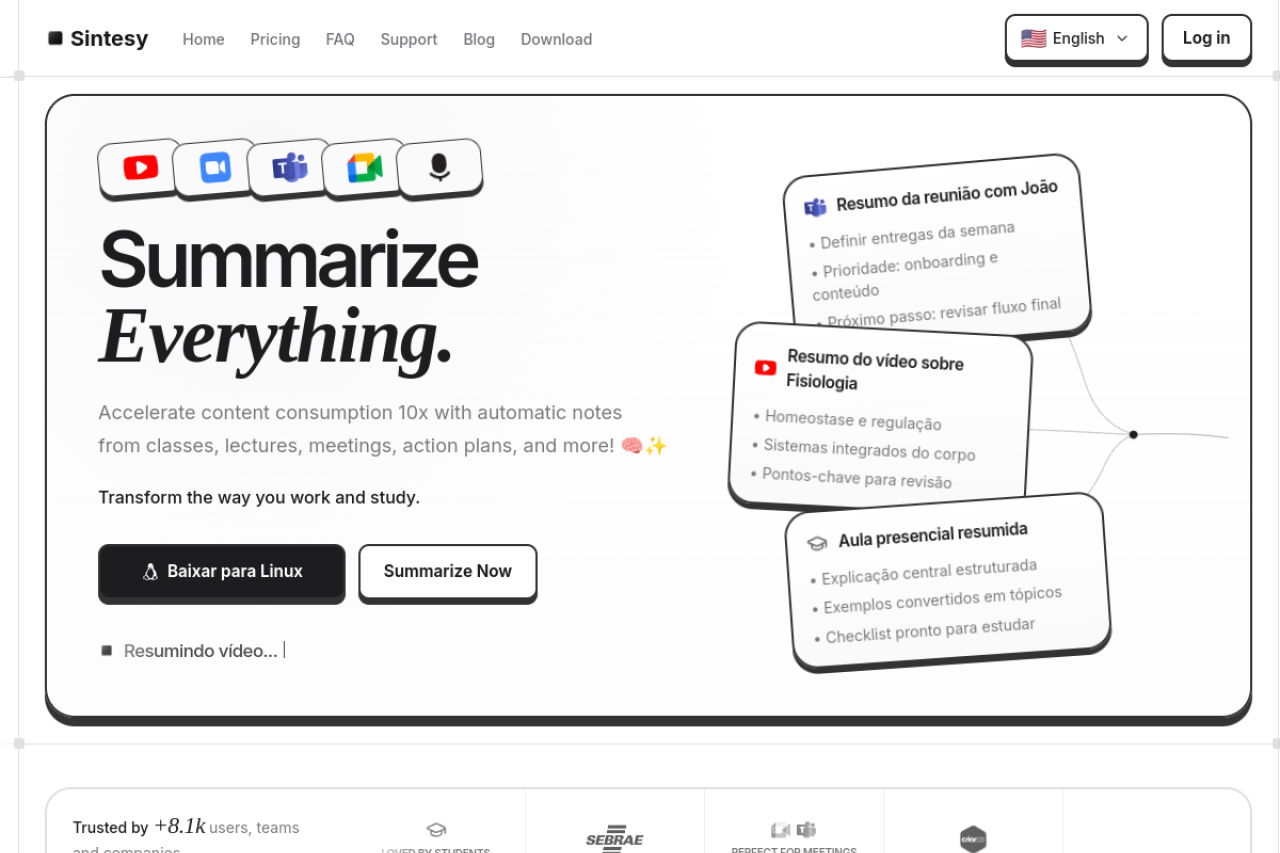 Sintesy Nunca Mais Fa A Anota Es website screenshot