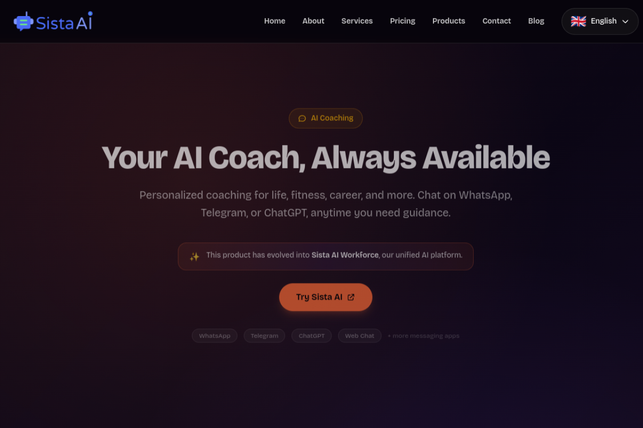 Sista.AI website screenshot