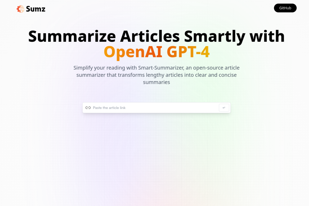 Sumze website screenshot