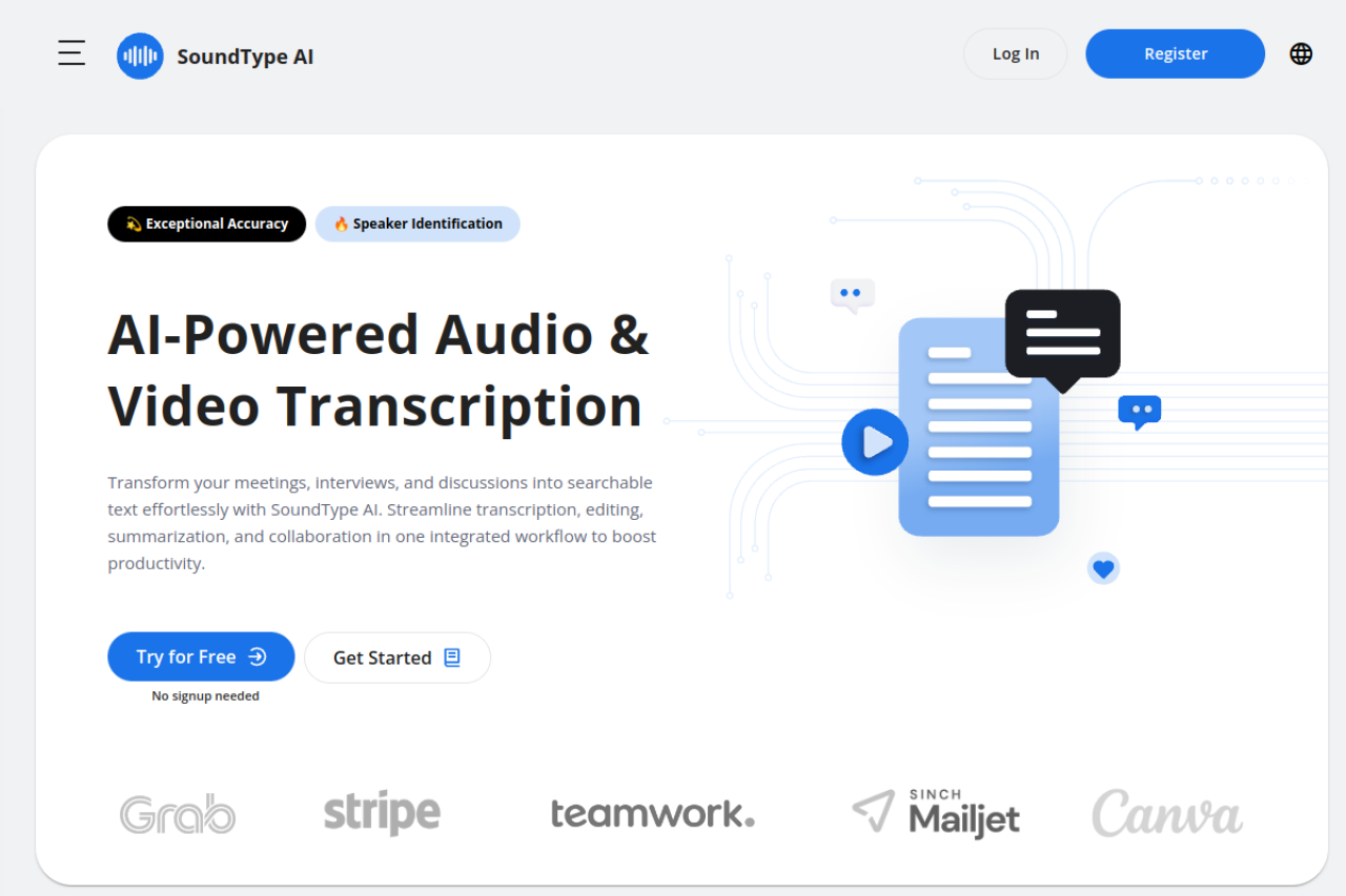 Soundtype Ai website screenshot