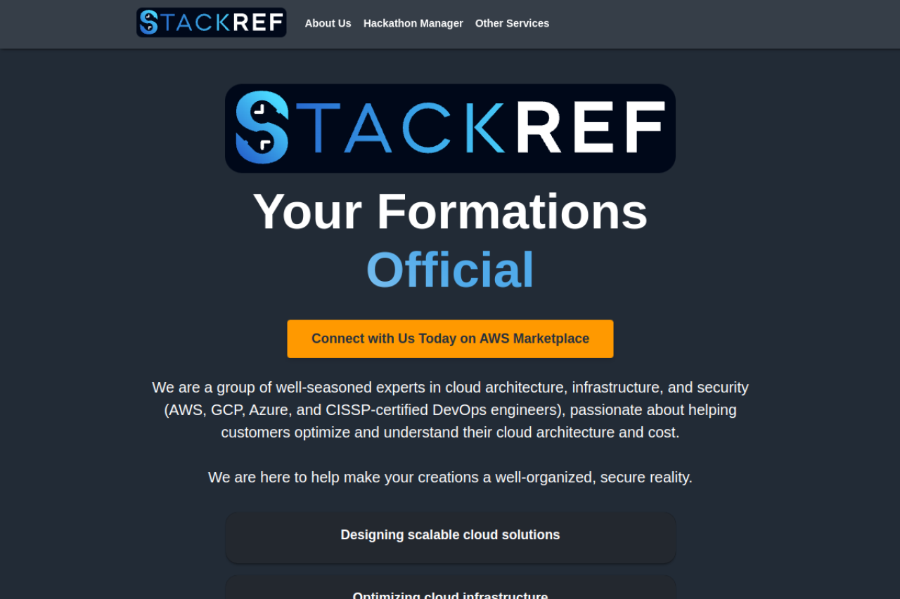 Stackref website screenshot