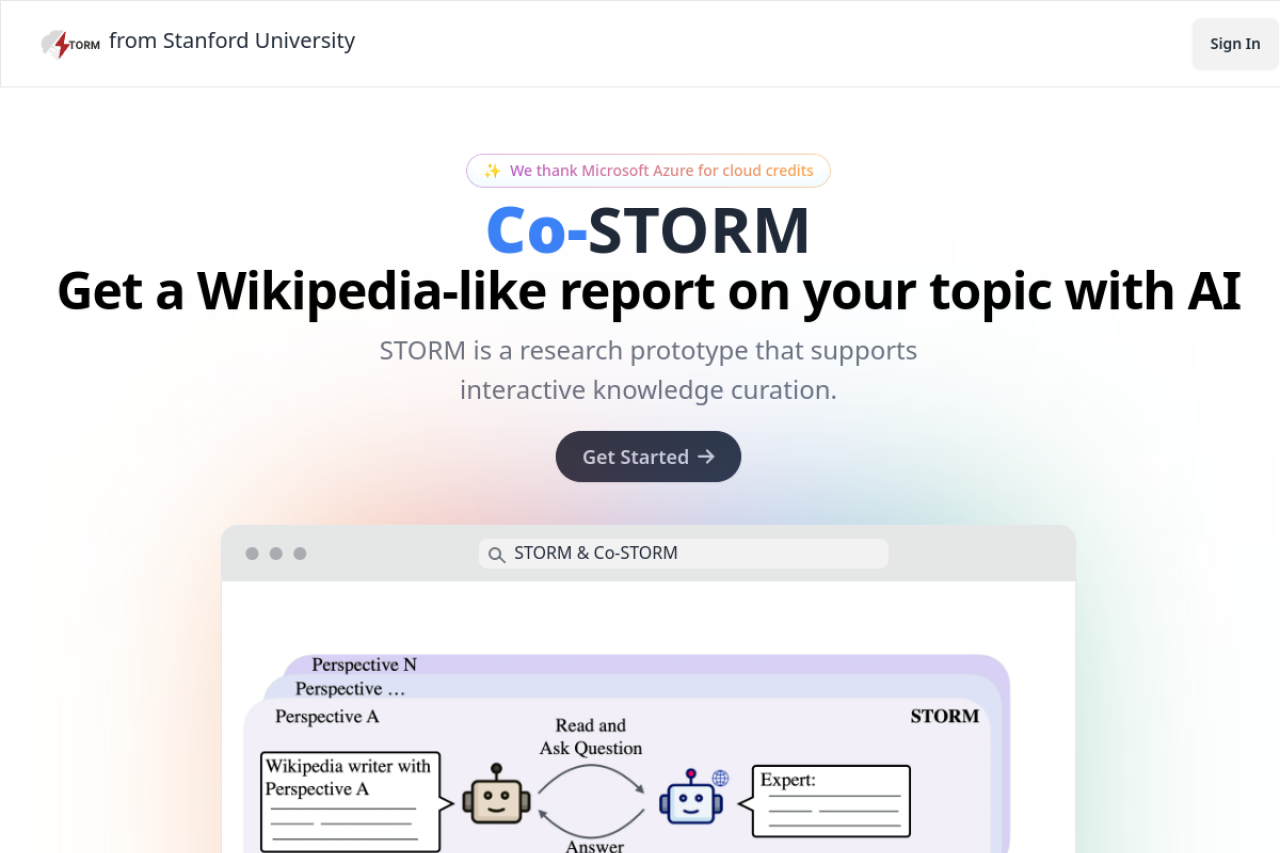 STORM website screenshot