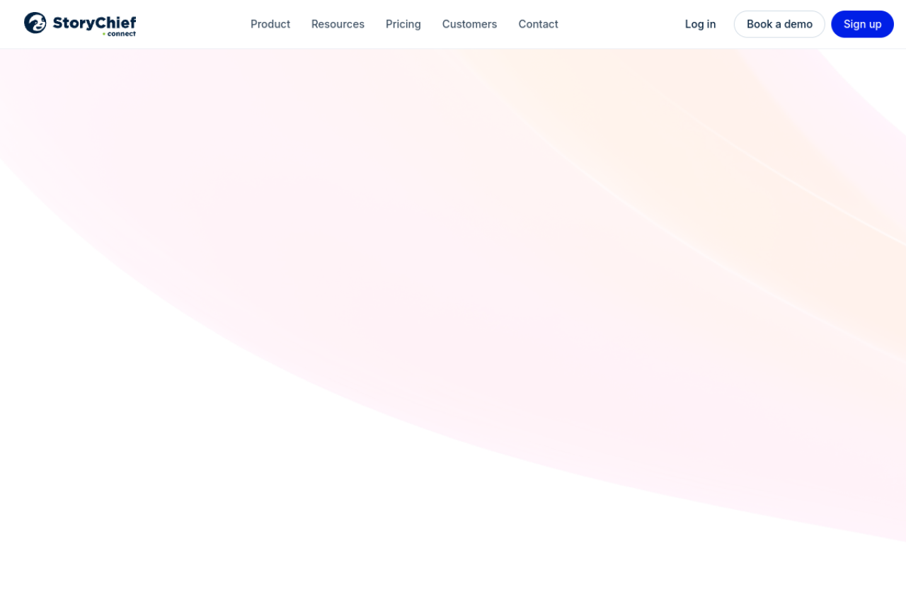 Storychief website screenshot