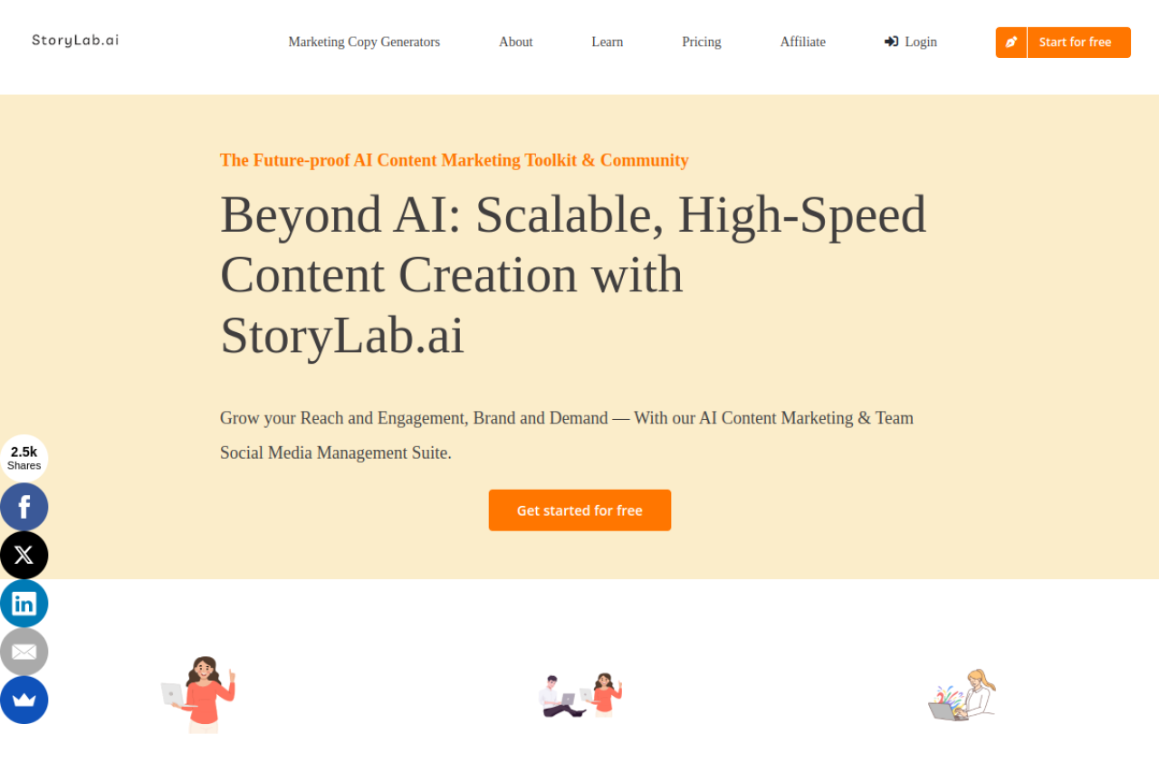 Storylab Ai website screenshot