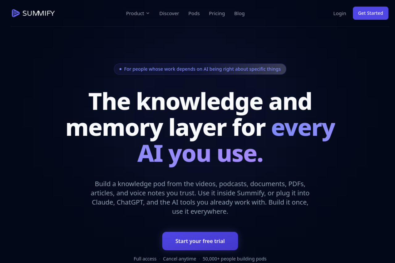 Summify website screenshot