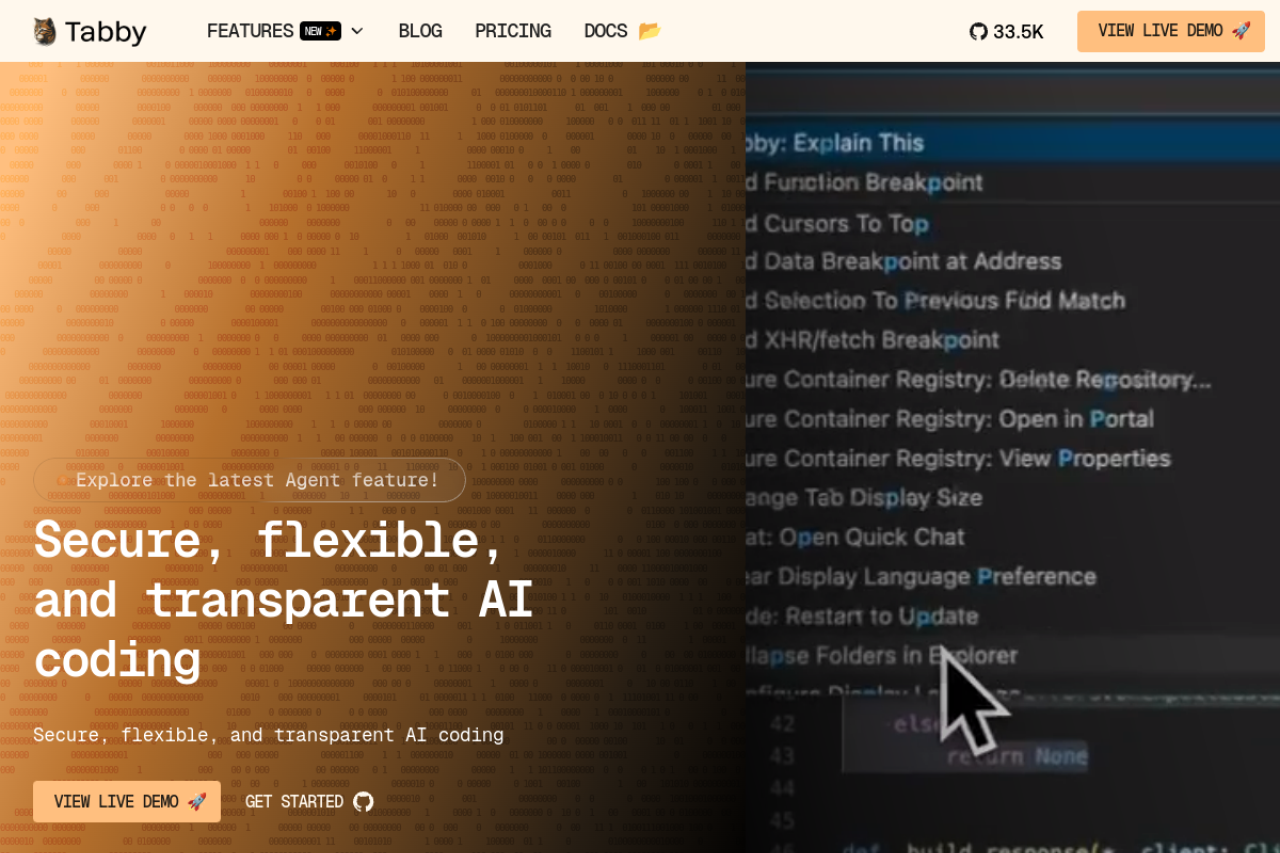 Tabby website screenshot