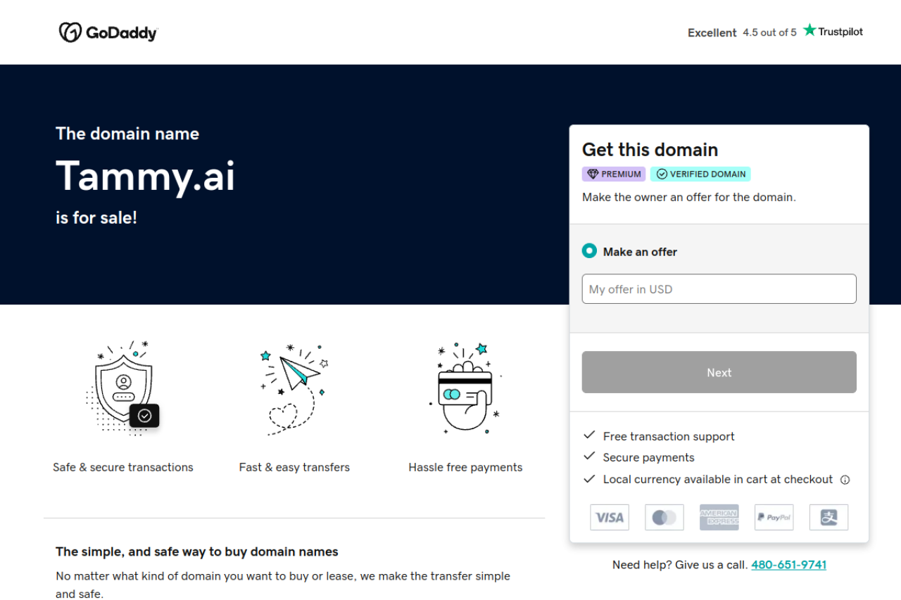 Tammy Ai website screenshot