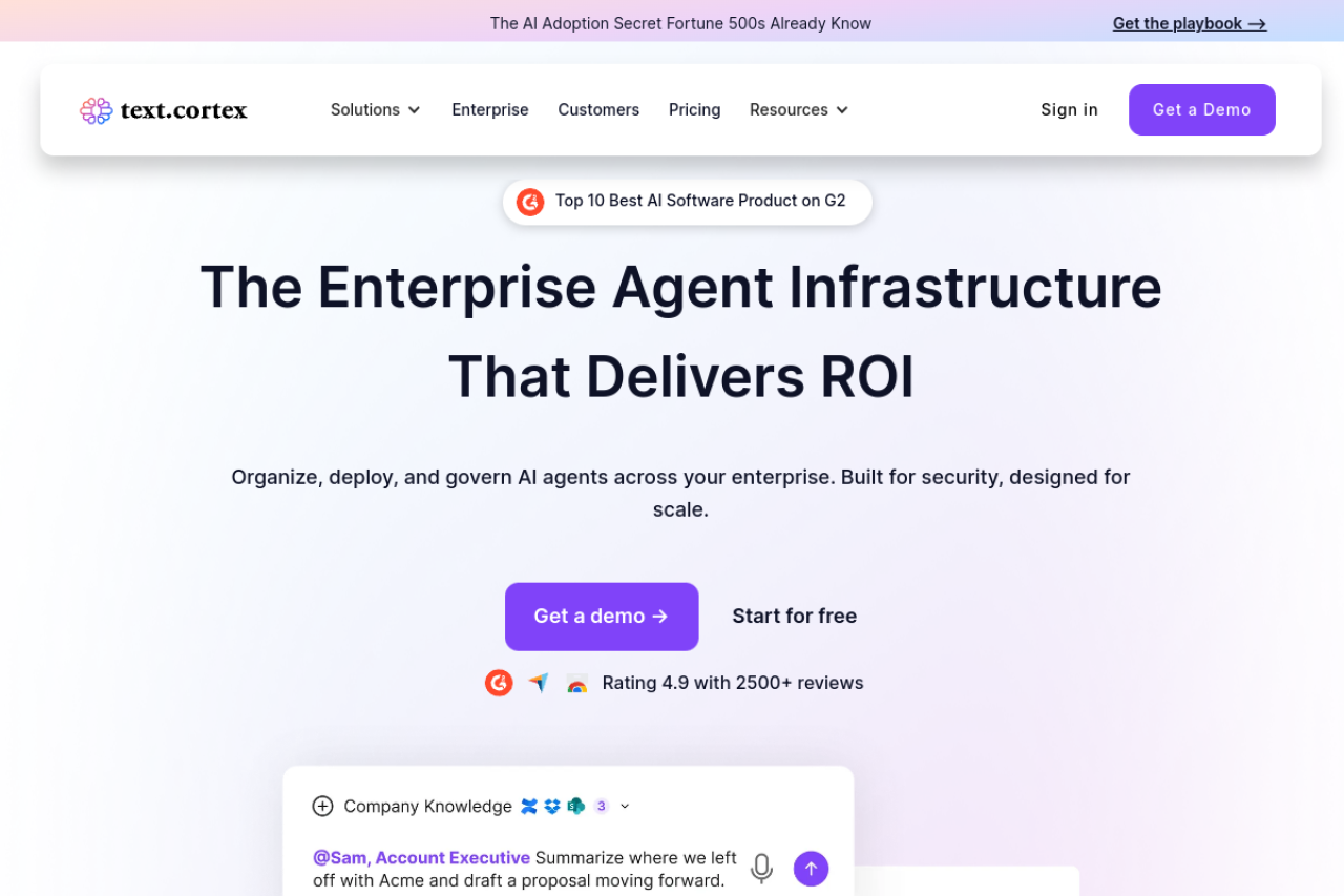 Textcortex Ai website screenshot