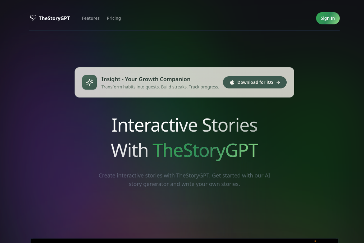 TheStoryGPT website screenshot