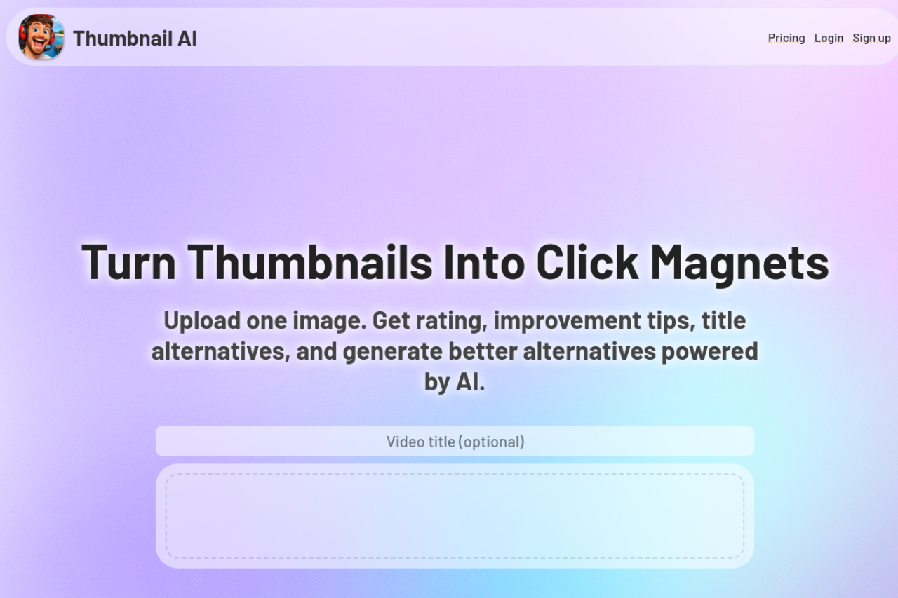 ThumbnailAi website screenshot