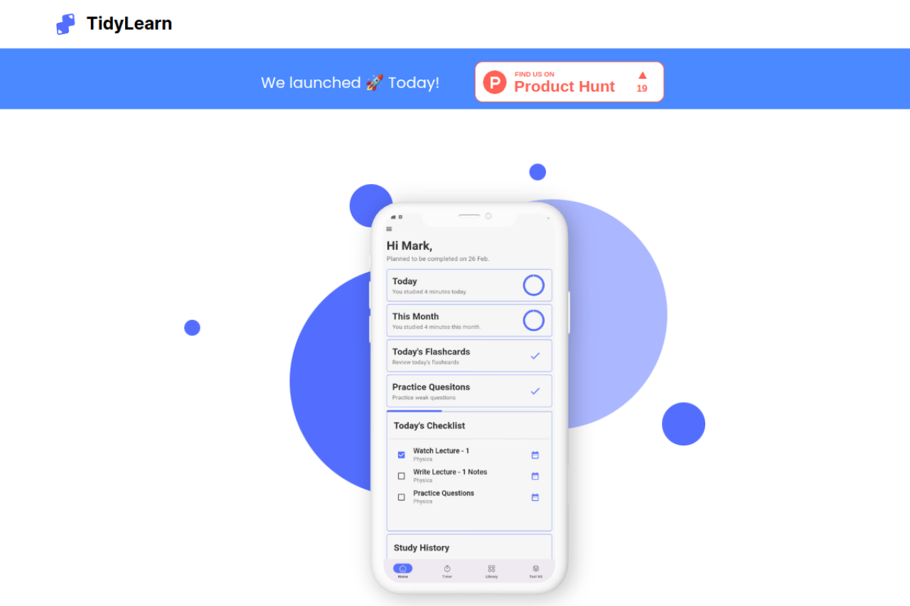 TidyLearn website screenshot