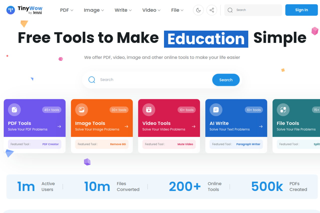Tinywow website screenshot
