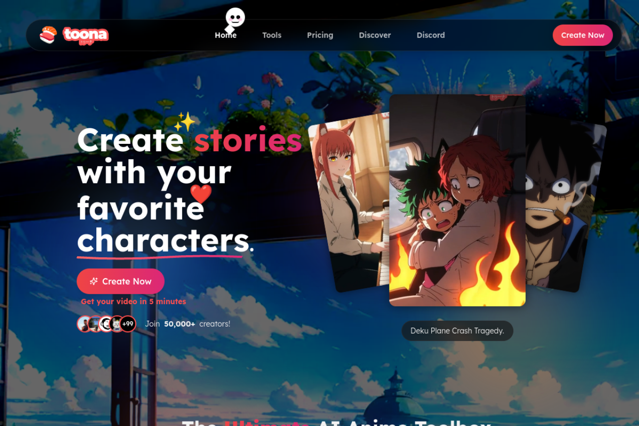 Toona website screenshot