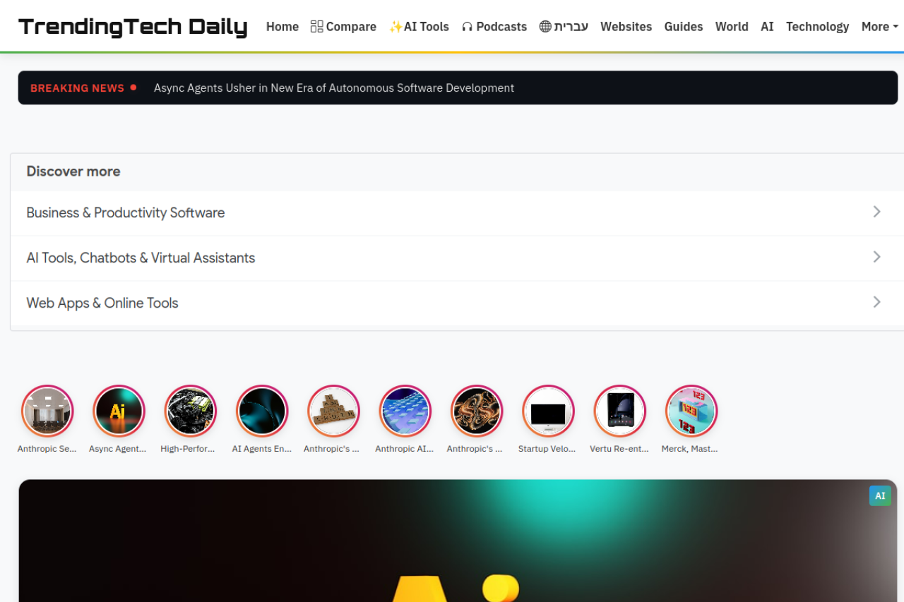 TrendingTechDaily desktop
