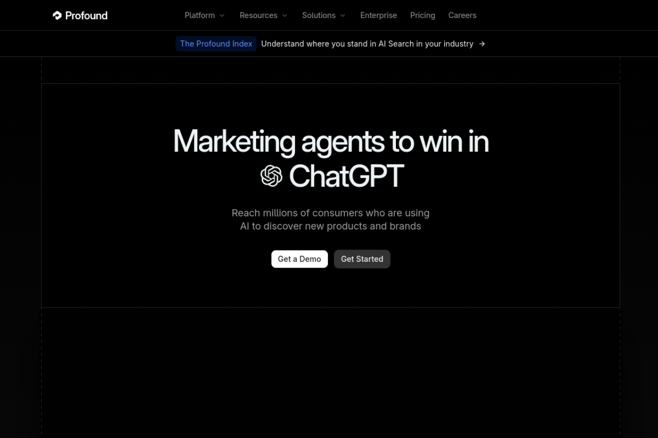 Profound homepage screenshot