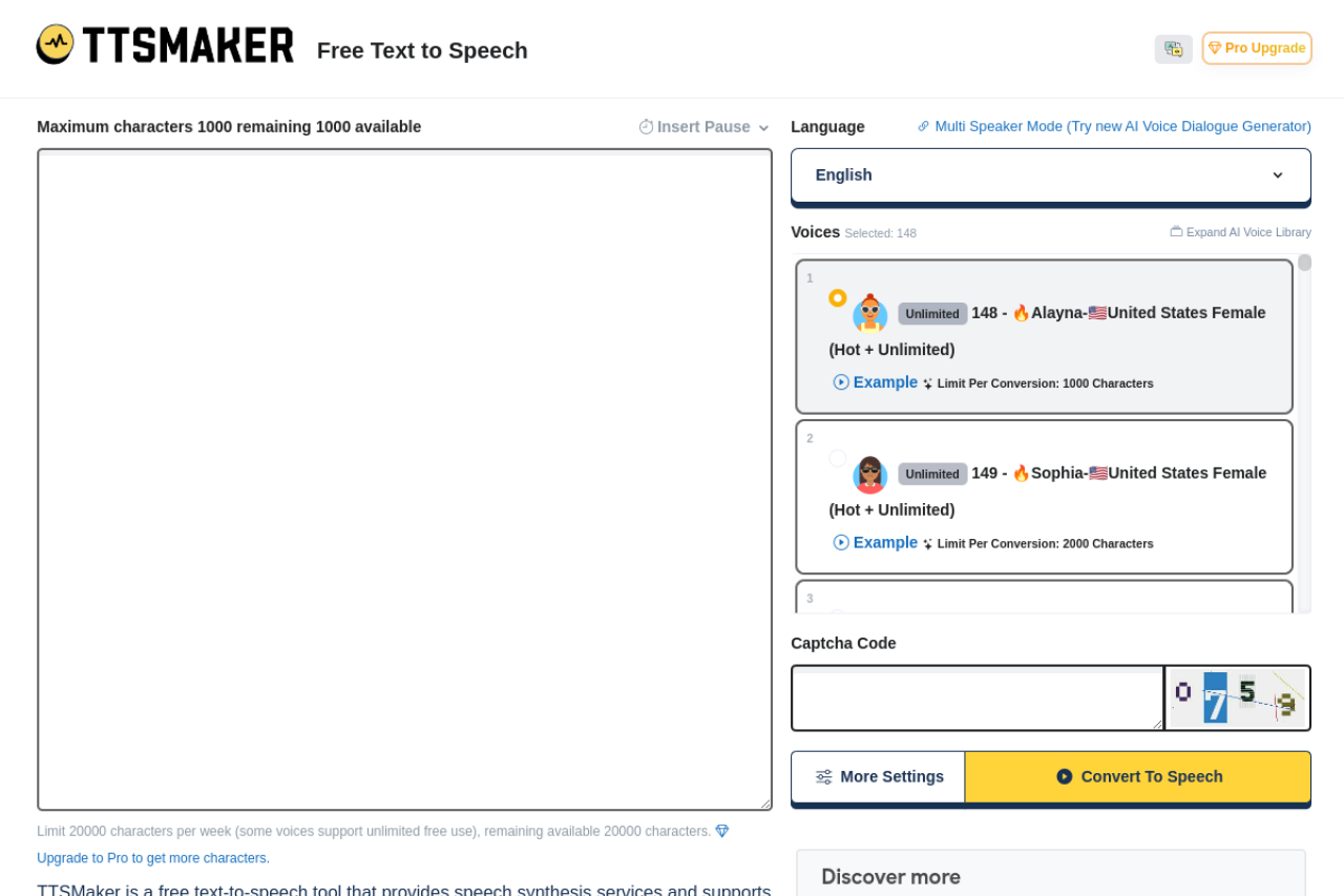 Ttsmaker website screenshot