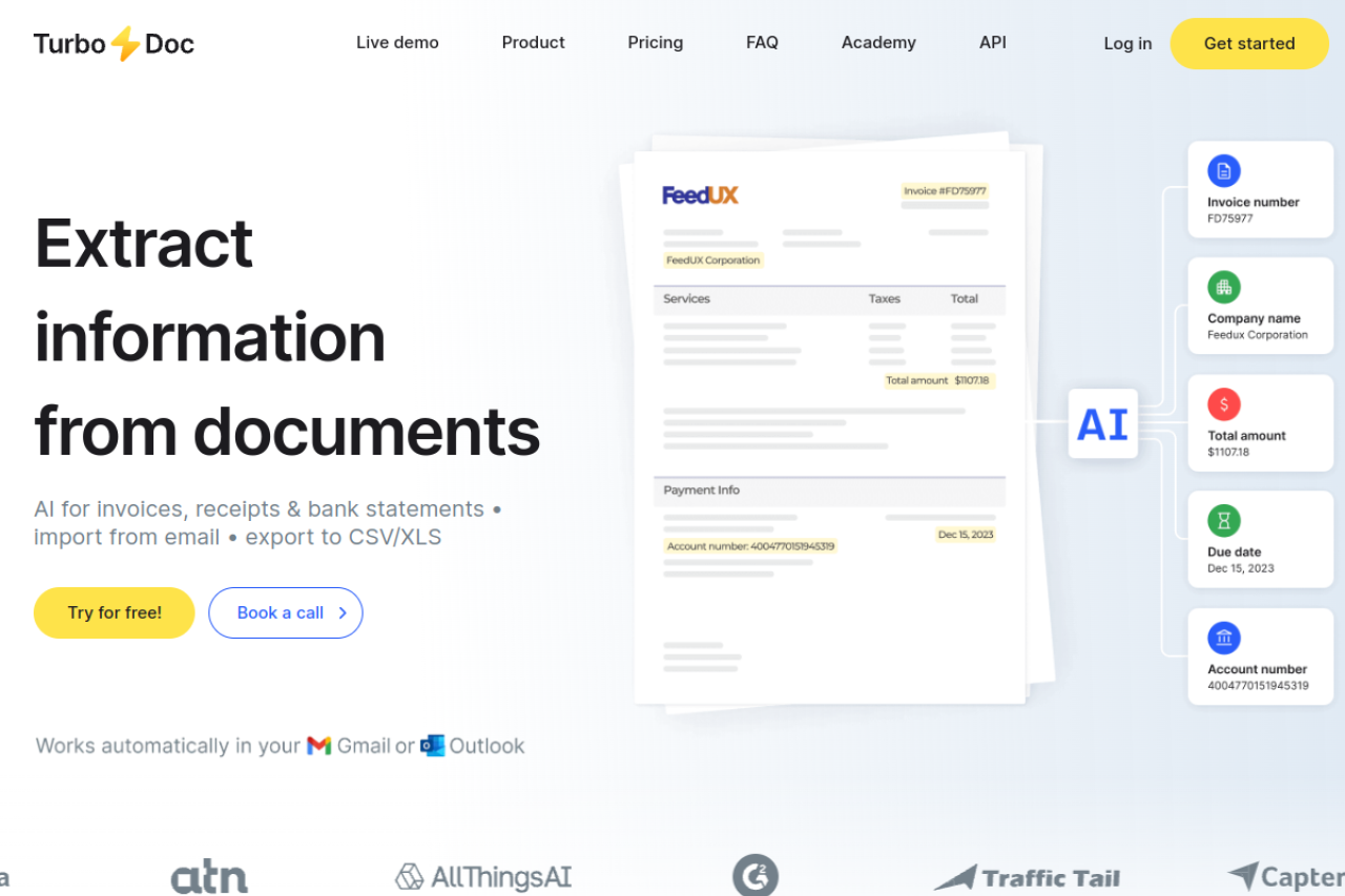 Turbodoc website screenshot