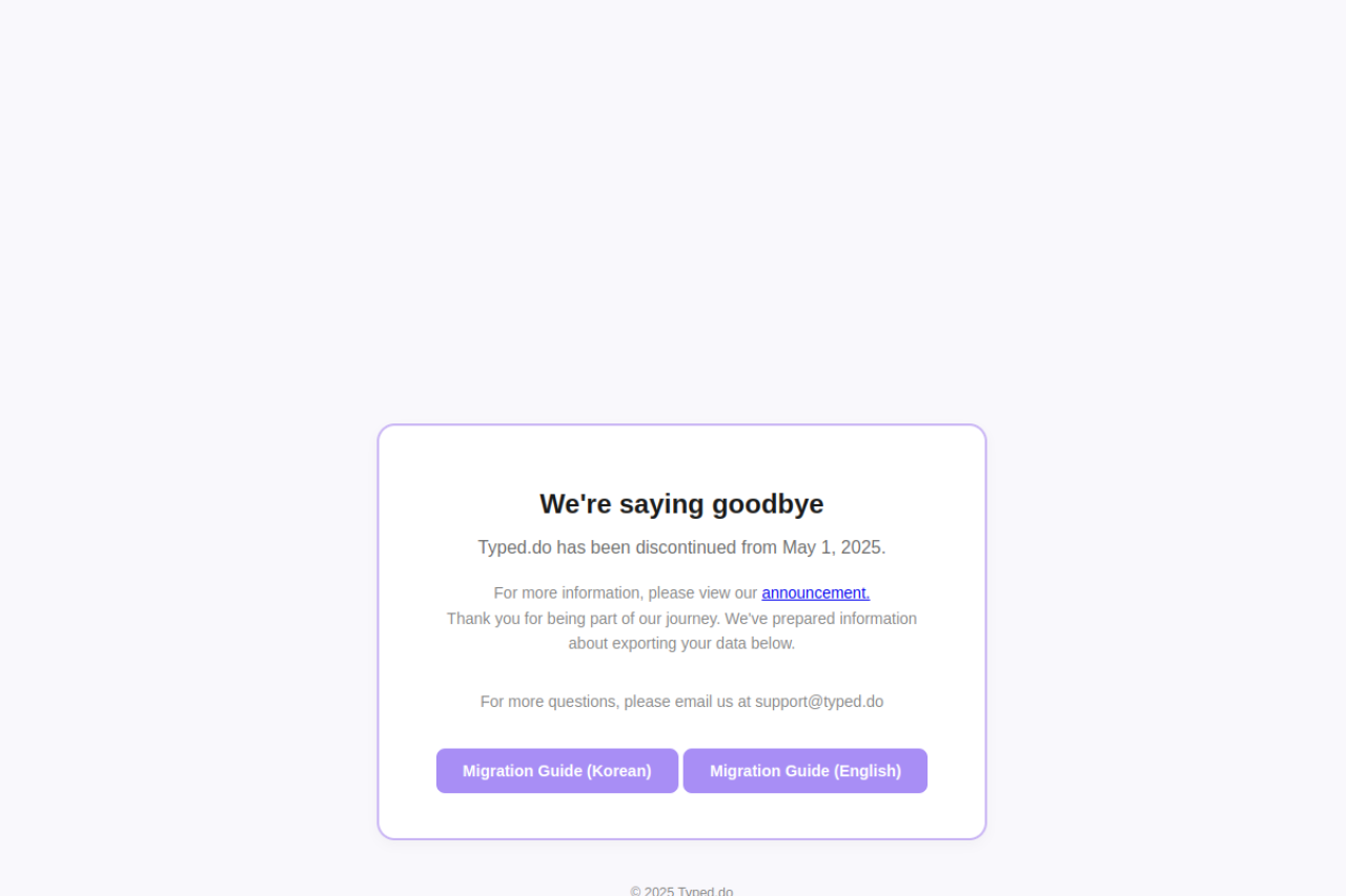 Typed website screenshot
