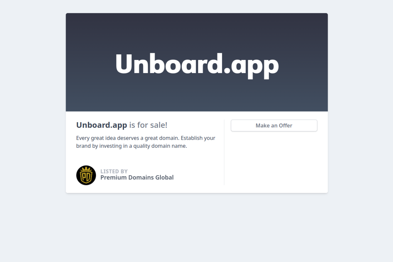 Unboard website screenshot