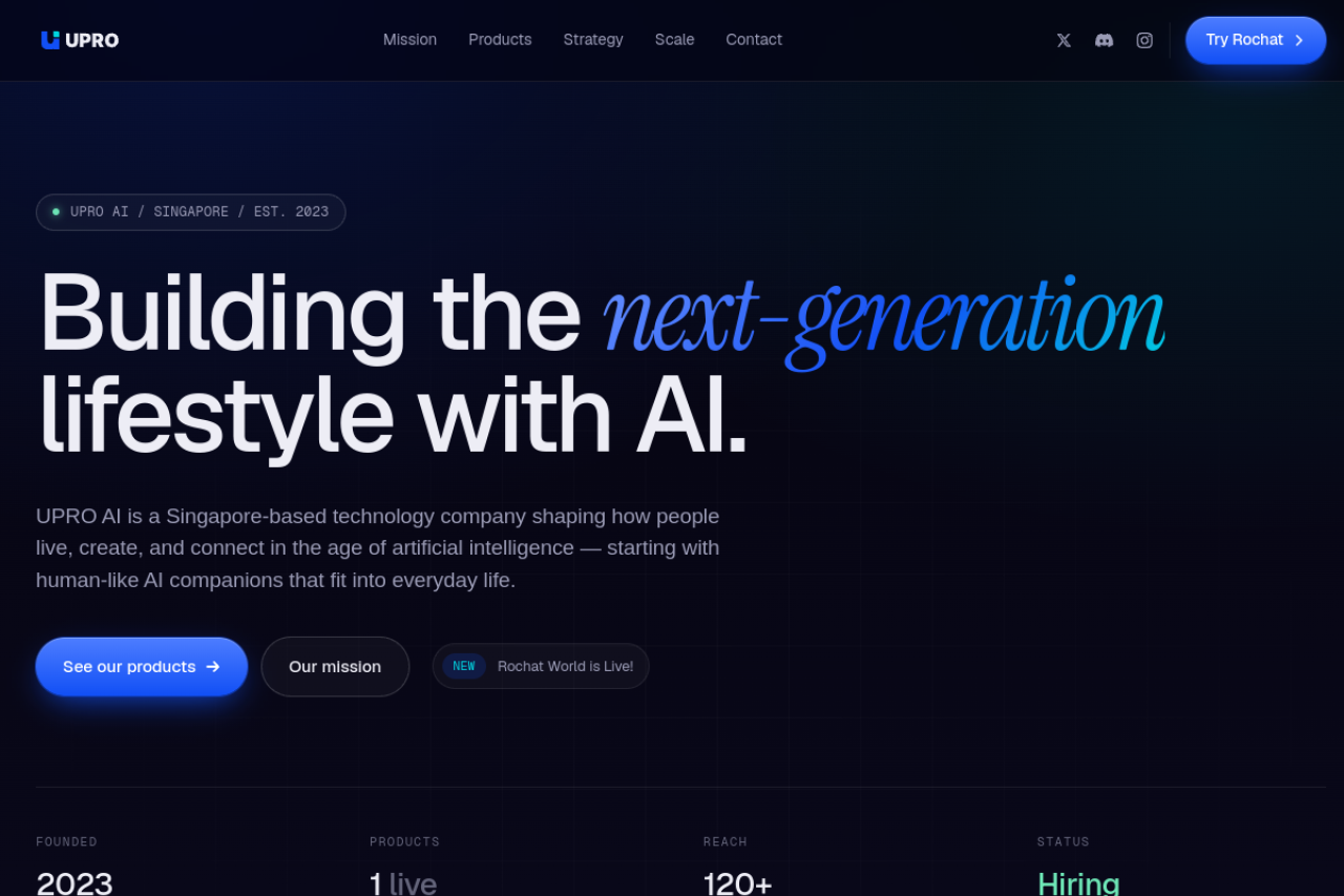 Rochat Ai Chatbot website screenshot