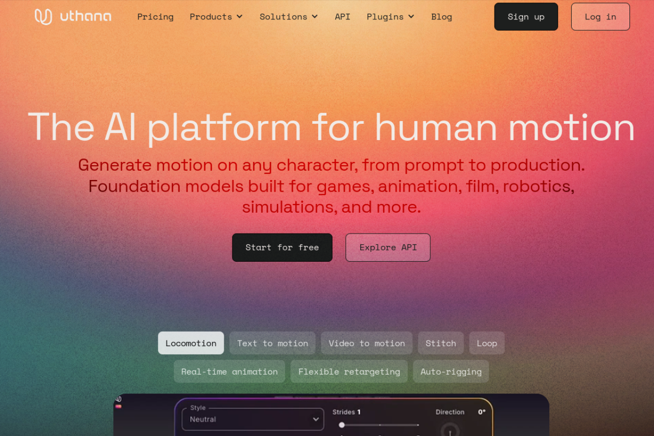 Uthana website screenshot