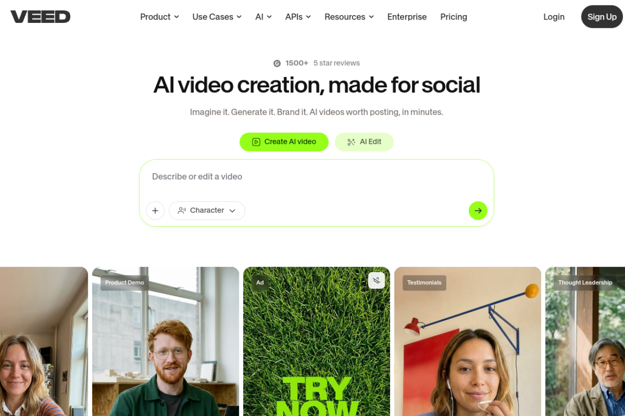 Veed Io website screenshot