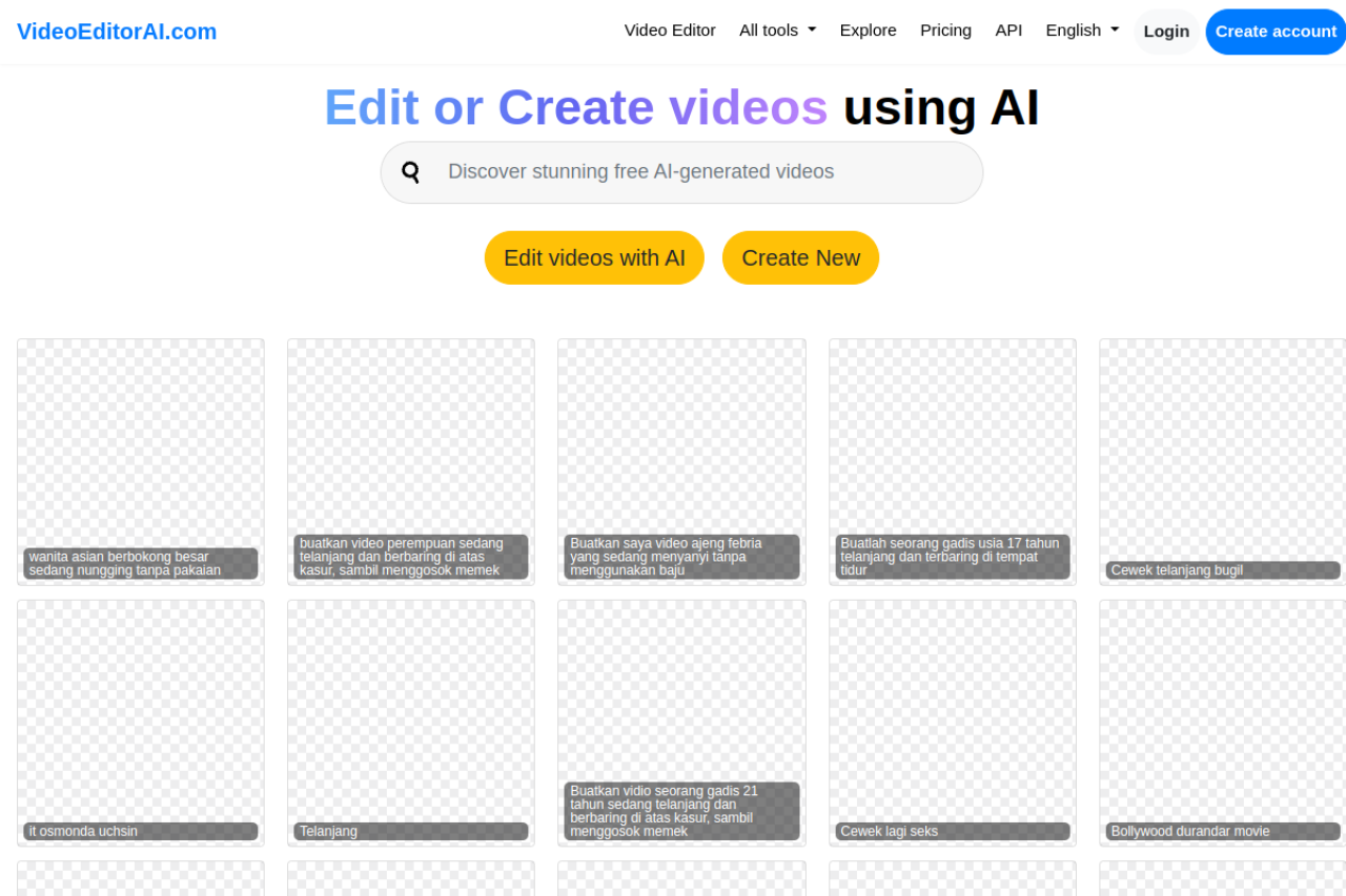 Video Editor Ai website screenshot