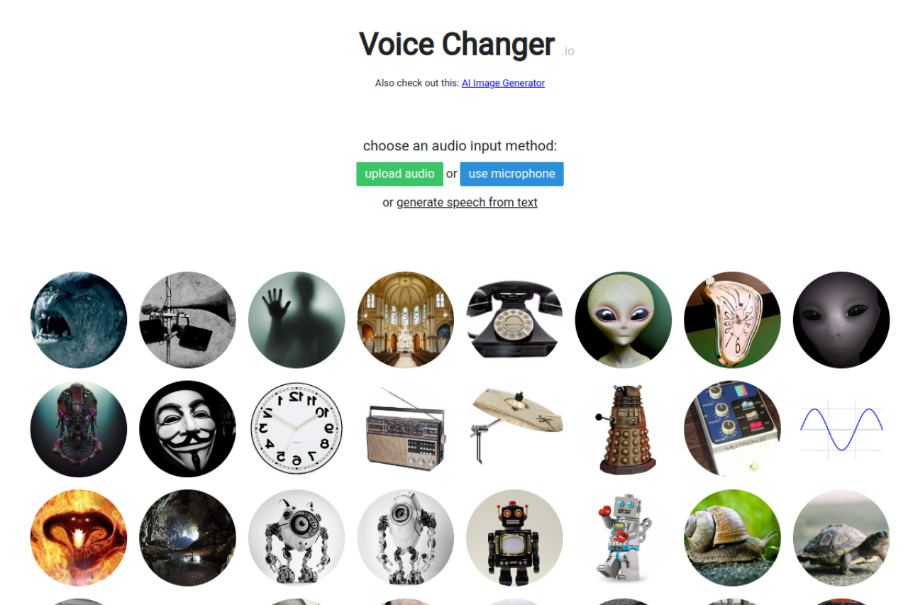 Voicechanger Io website screenshot
