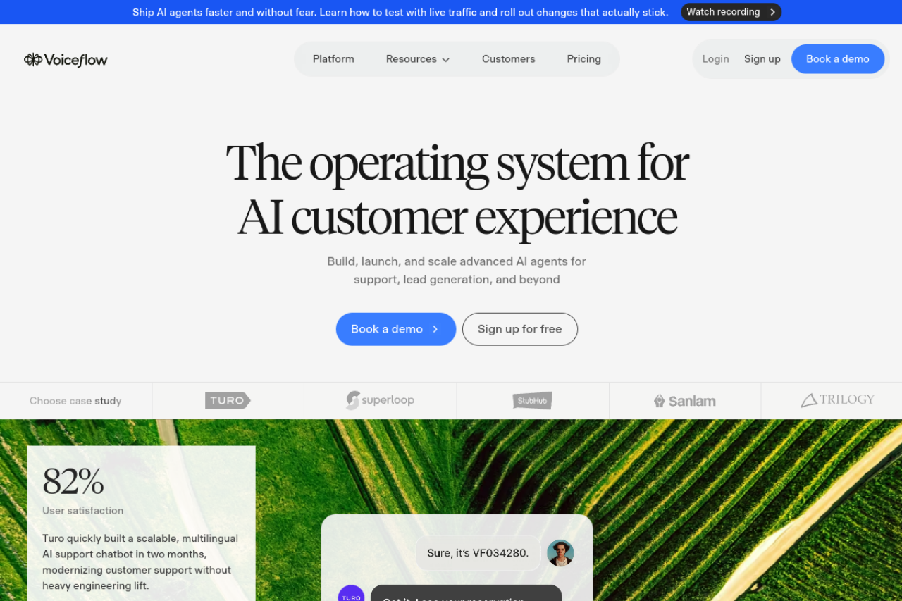 Voiceflow Ai website screenshot