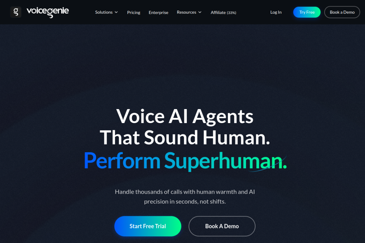 Voicegenie website screenshot