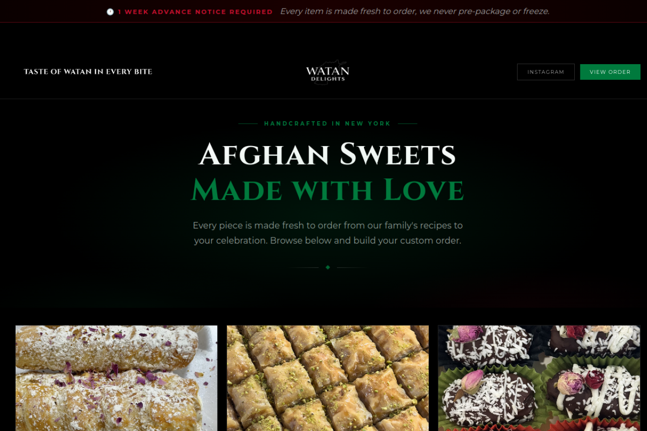 Watan Delights website
