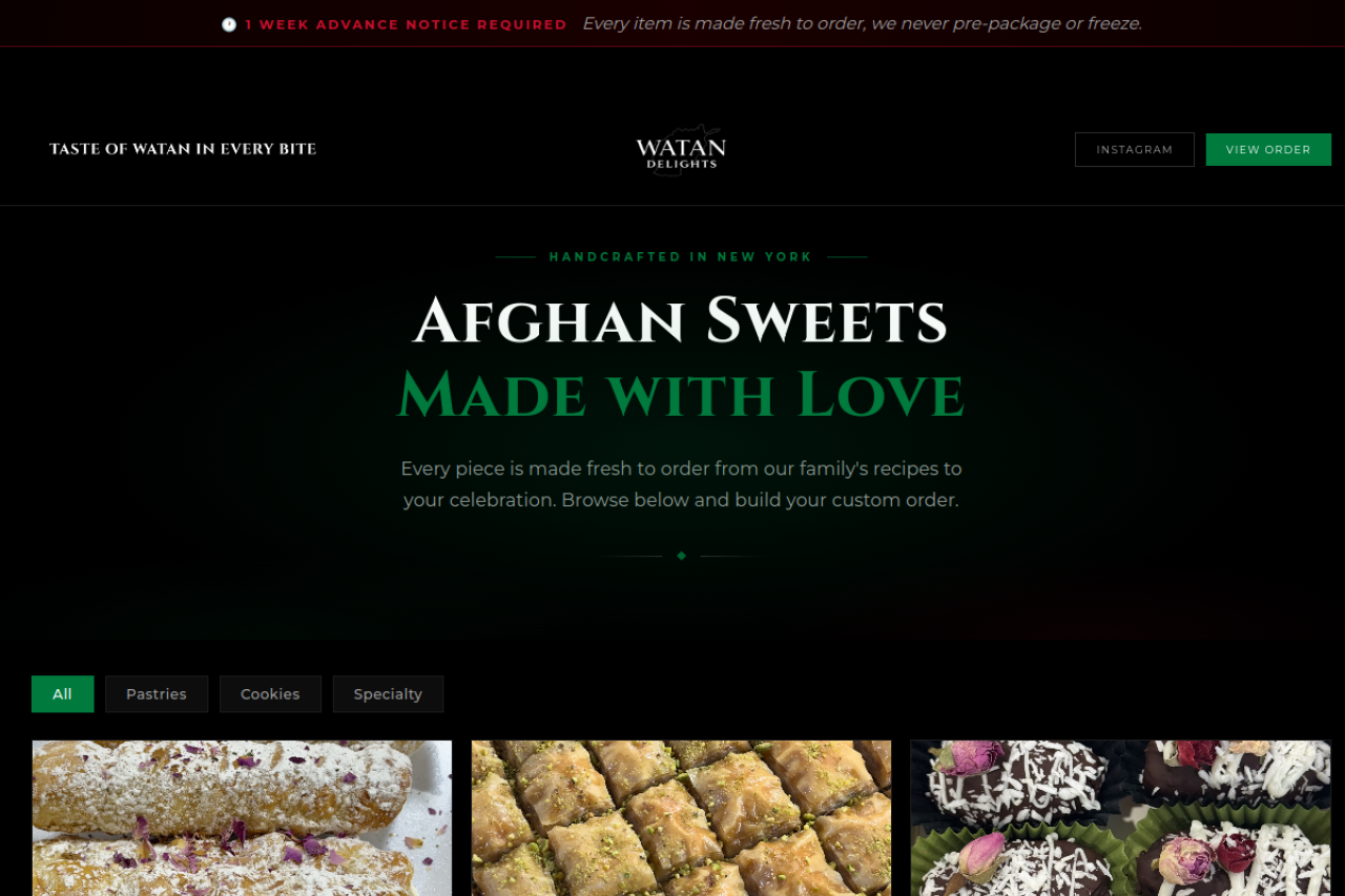Watan Delights website