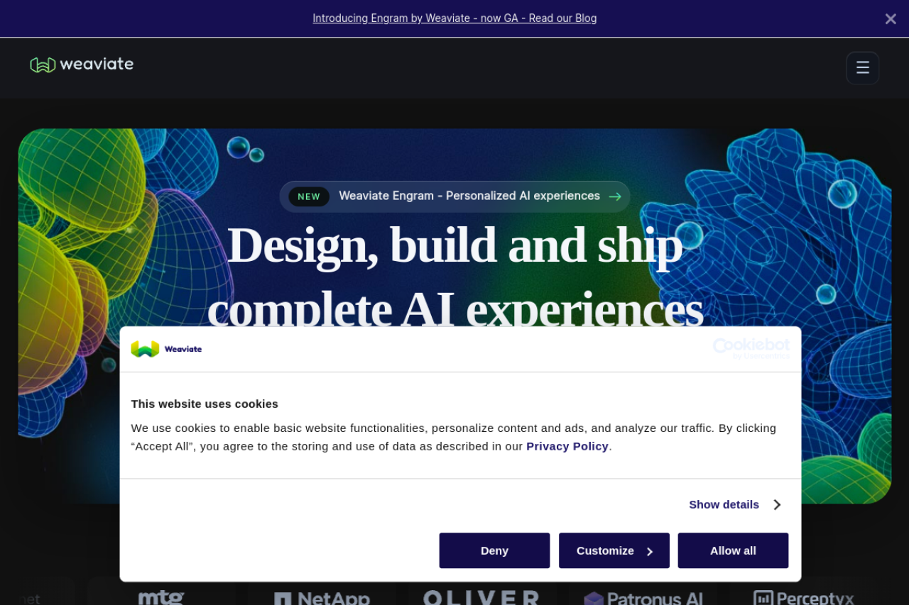 Weaviate website screenshot