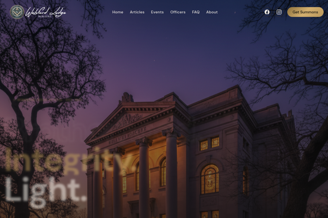 Screenshot of Welsford Lodge homepage