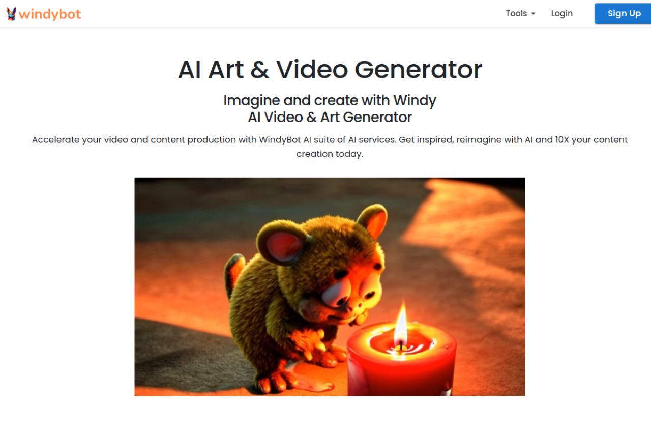 Windy Ai Writer website screenshot