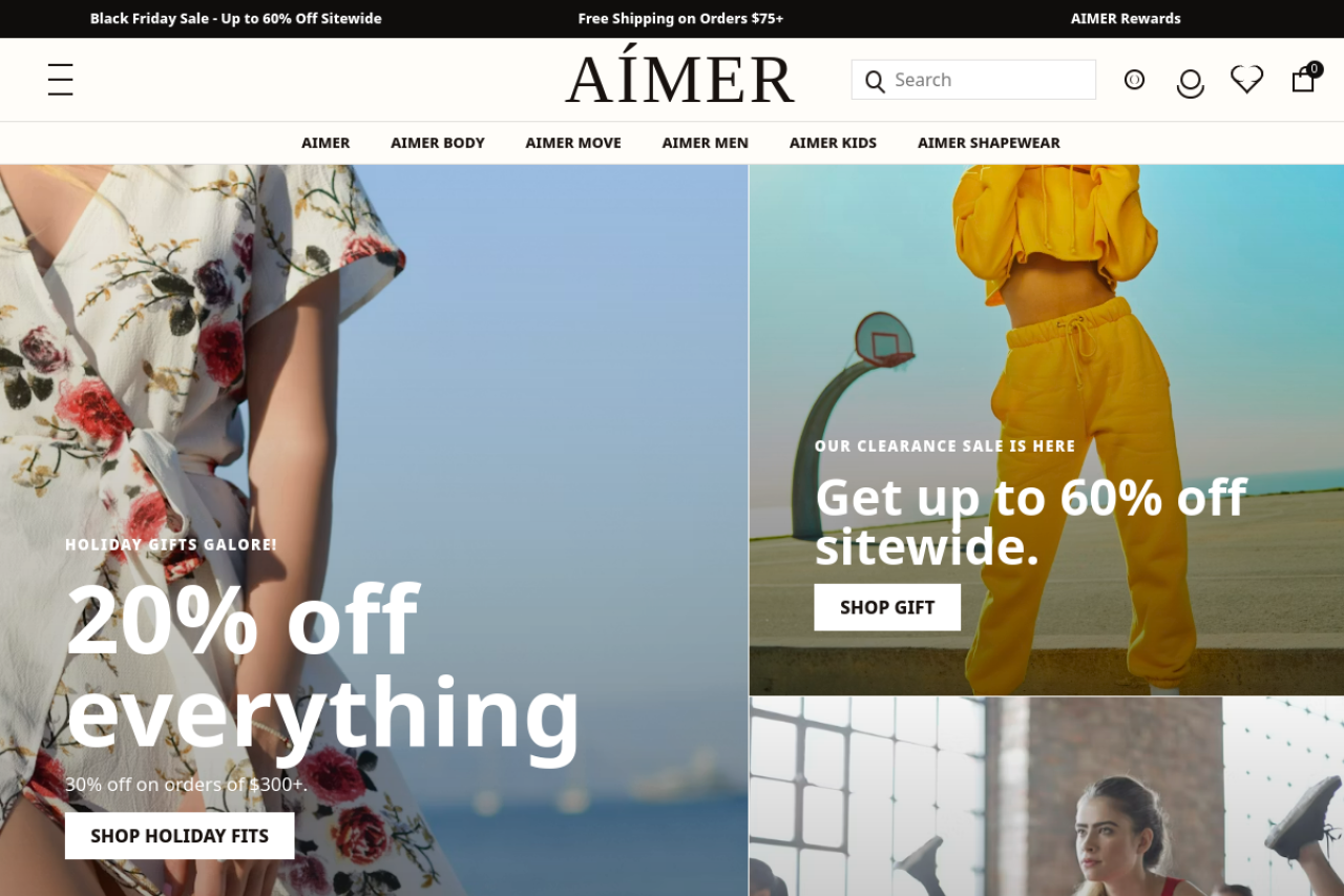 AIMER homepage preview