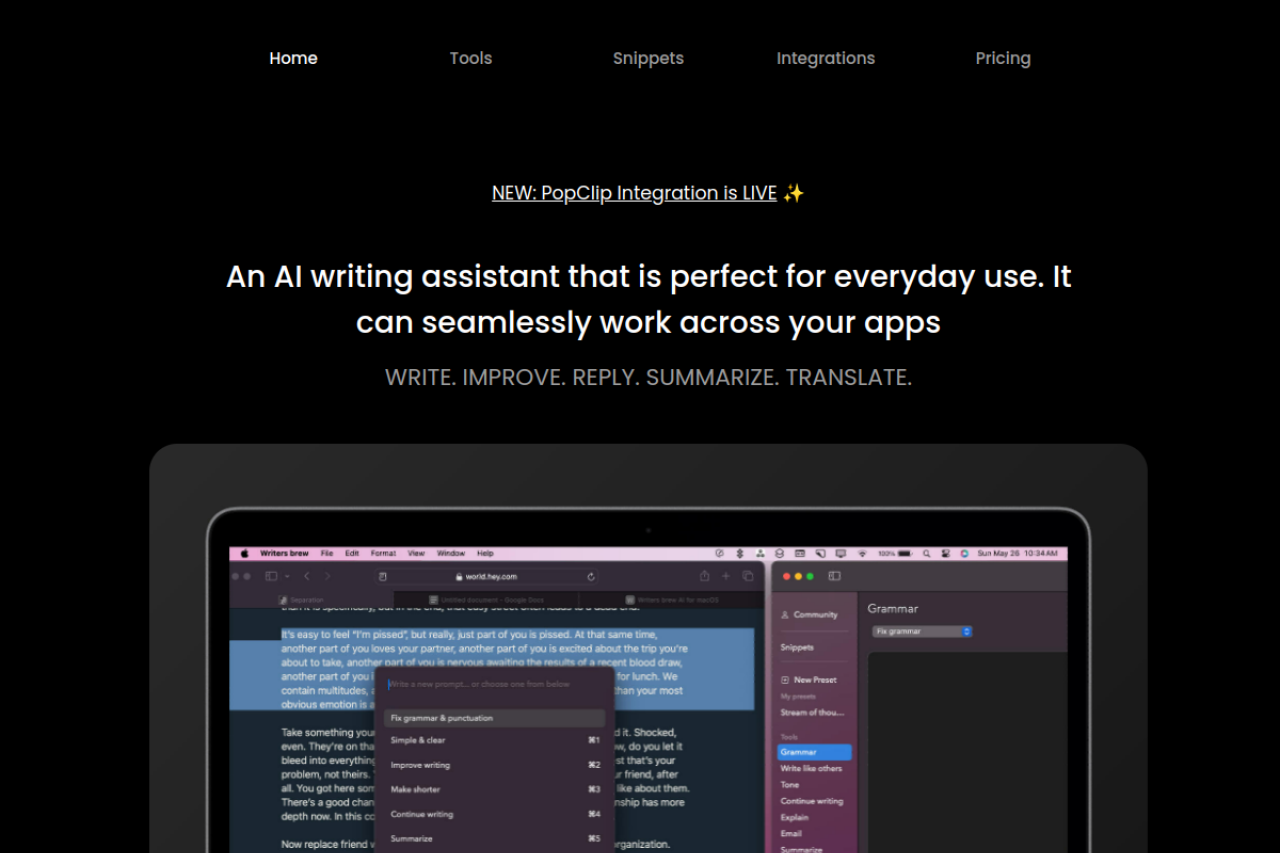 Writersbrew website screenshot