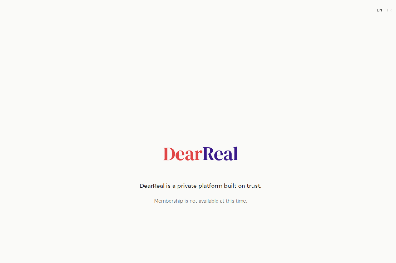 Dearreal website screenshot