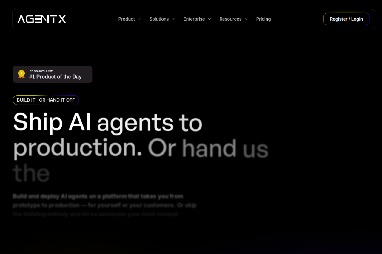 Agentx website screenshot