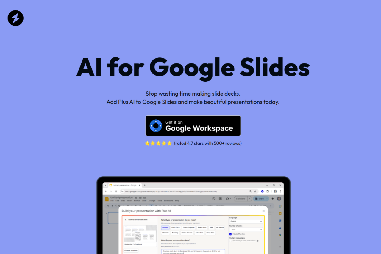 AI for Google Slides website screenshot
