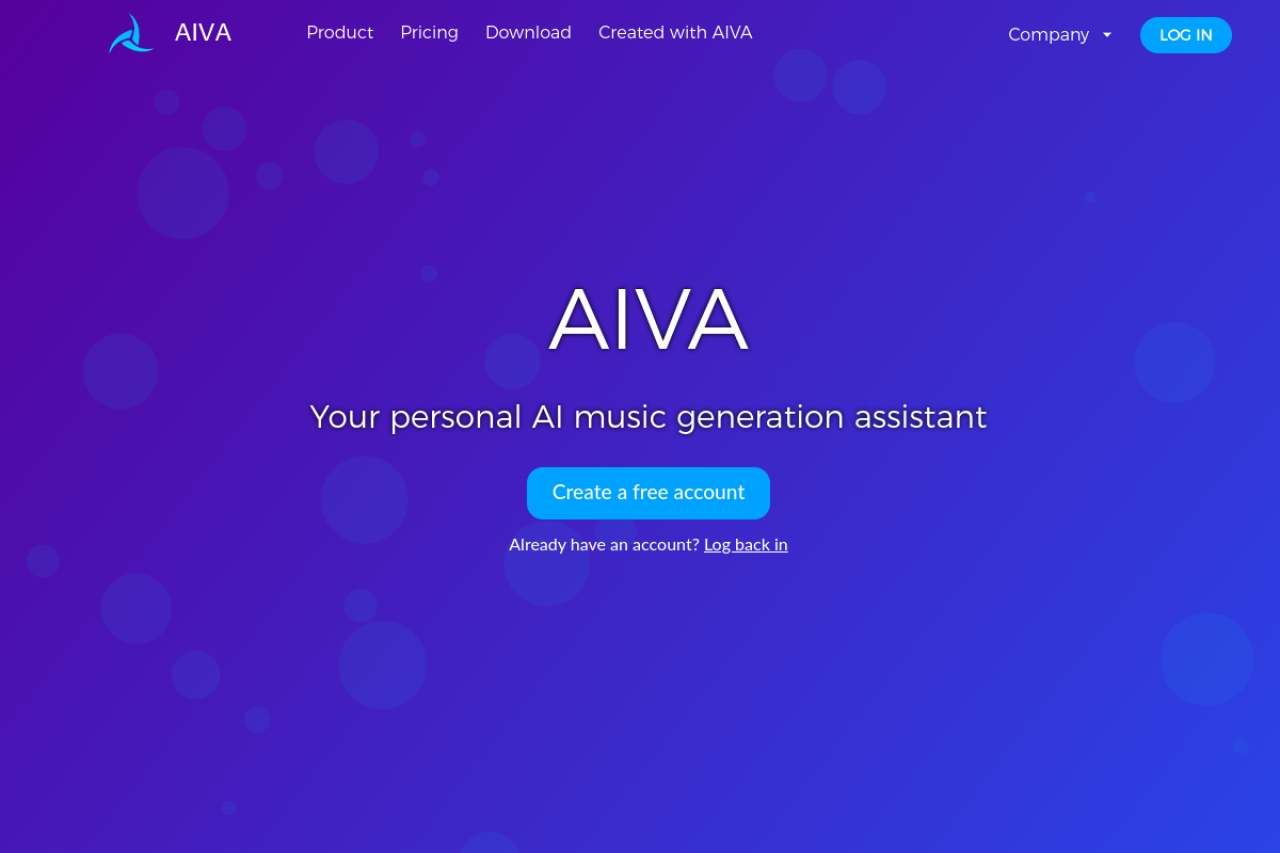 AIVA website screenshot