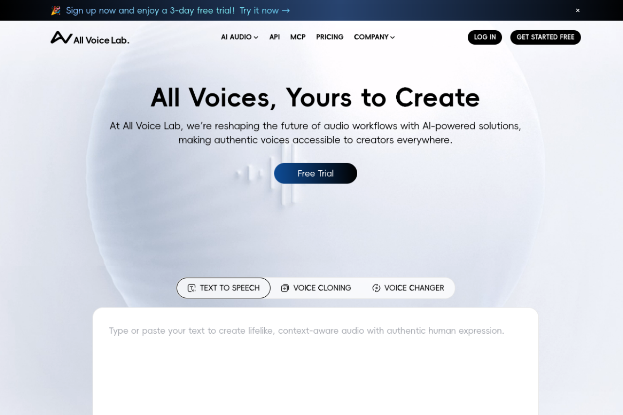 All Voice Lab website screenshot