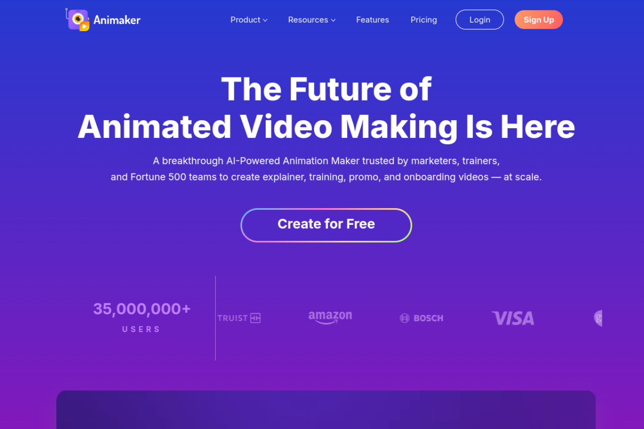 Animaker Ai website screenshot