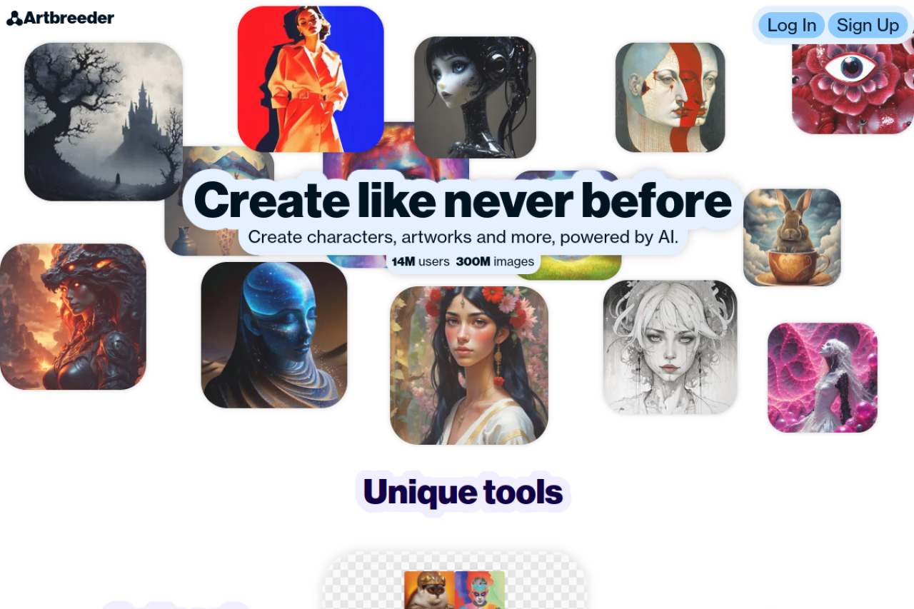 Artbreeder website screenshot