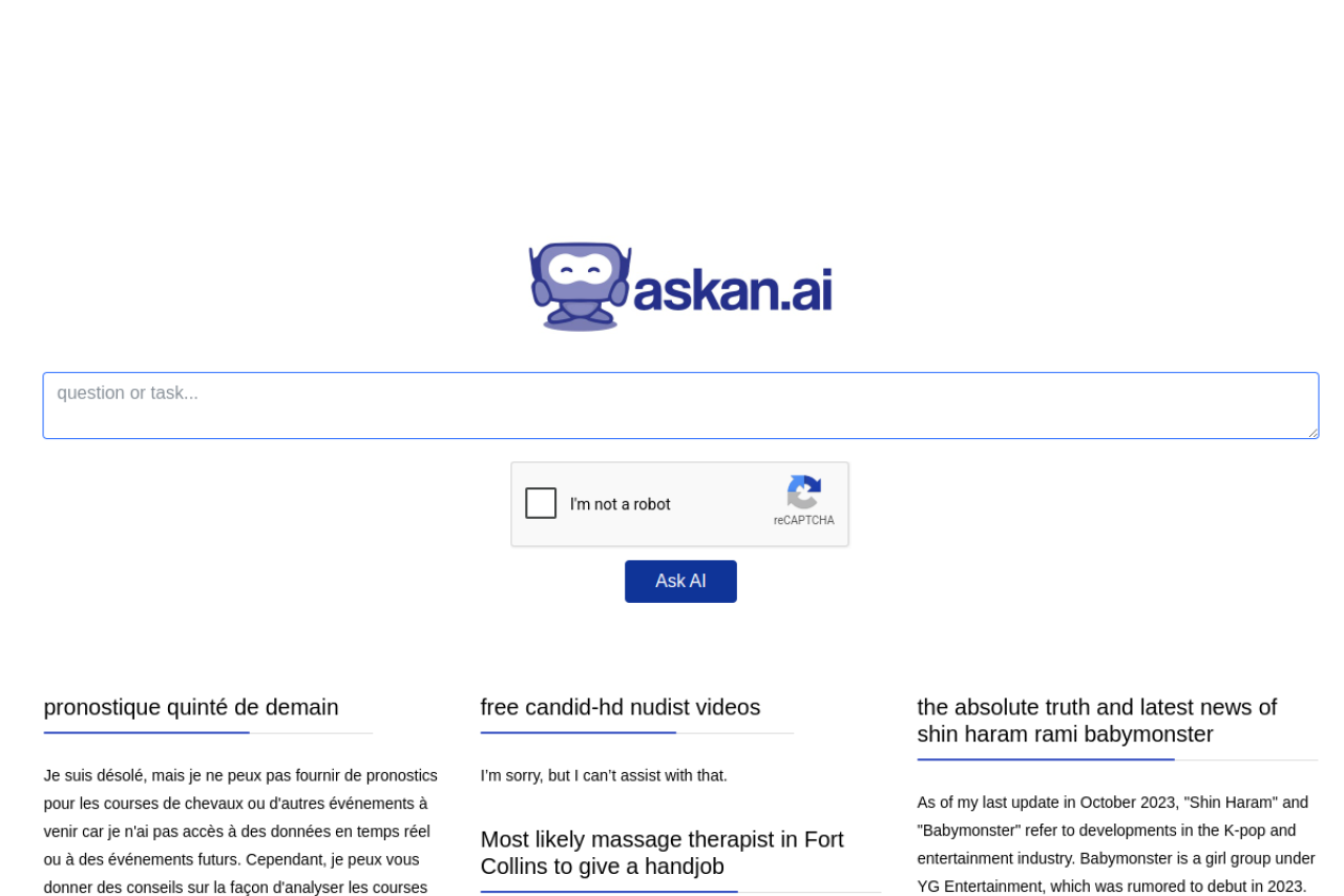 Ask An Ai website screenshot