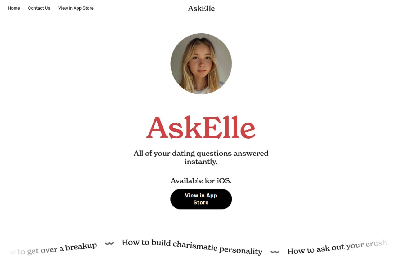 Ask Elle website screenshot